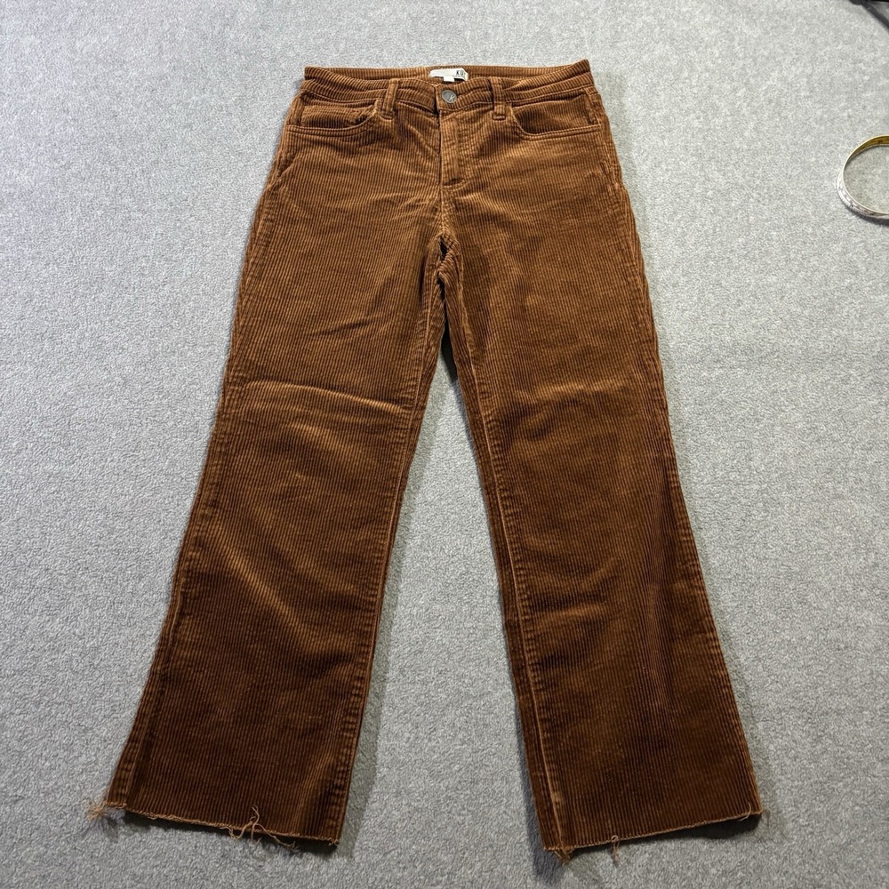 KUT from the Kloth Kelsey Brown Corduroy Pants Slim Straight Women's 6 28x26